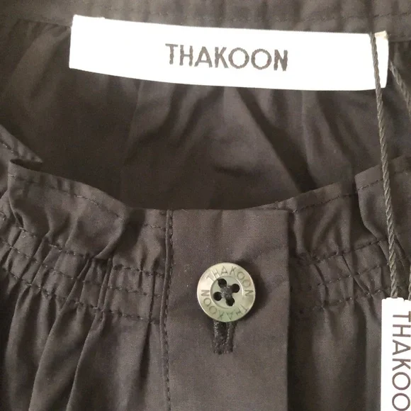 Thakoon Smocked Neck Poplin Blouse size Large New